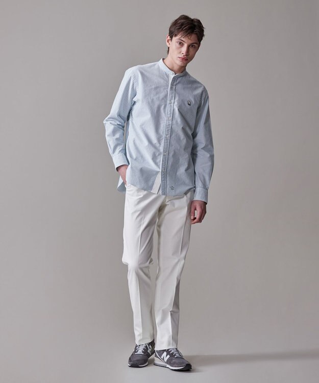 J.PRESS MEN 【IVY COLLECTION】【毎シーズン大好評】バックブル ロンストクレイジーパターン バンドカラーシャツ グリーン系1