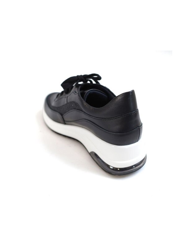 Pointer 日本製 本革厚底スニーカー ブラック
