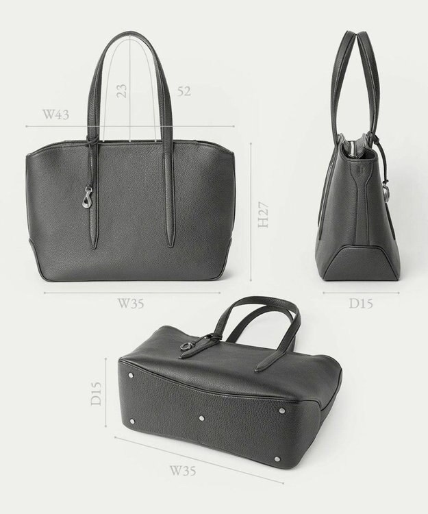 GOTAIRIKU 【ETIAM】シュリンク ファスナートートバッグ（S）《Flexi》 ブラック系