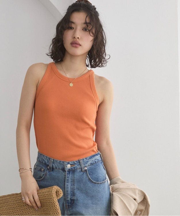 WEGO 【ANGIE VINTAGE/SMLサイズ展開】カップ付きアメスリタンク オレンジ