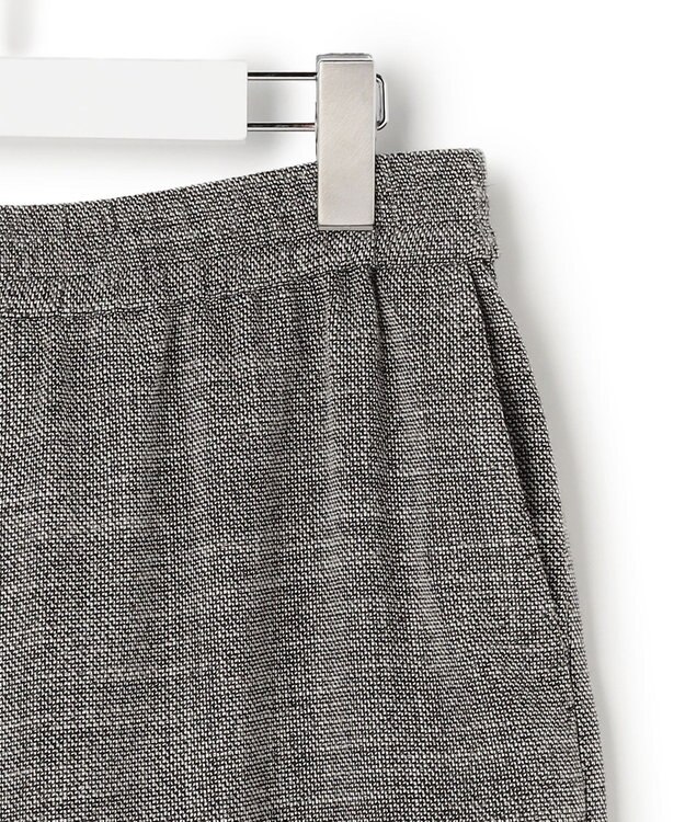 ICB ライトスラブツイード ワイドパンツ ブラック×オフホワイトミックス