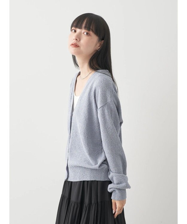 earth music&ecology ブークレＶネックカーディガン Blue
