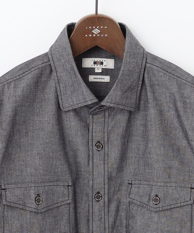 JOSEPH ABBOUD 【JOE COTTON使用】オーガニックコットンダンガリー シャツ ブラック系