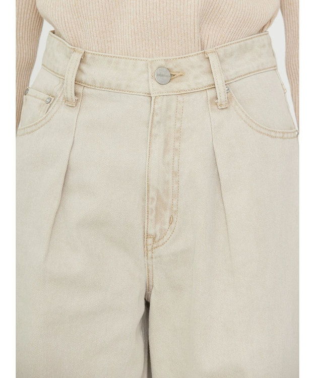 AMERICAN HOLIC フロントタックワイドデニム Beige