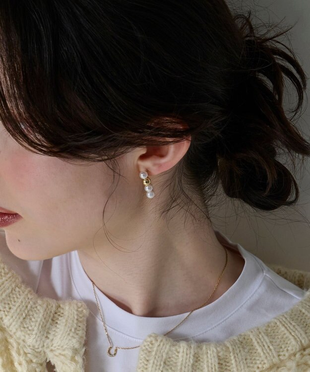 Phoebe 【金属アレルギー対応】ミックスドットピアス　ゴールド/ニッケルフリー/パール ゴールド