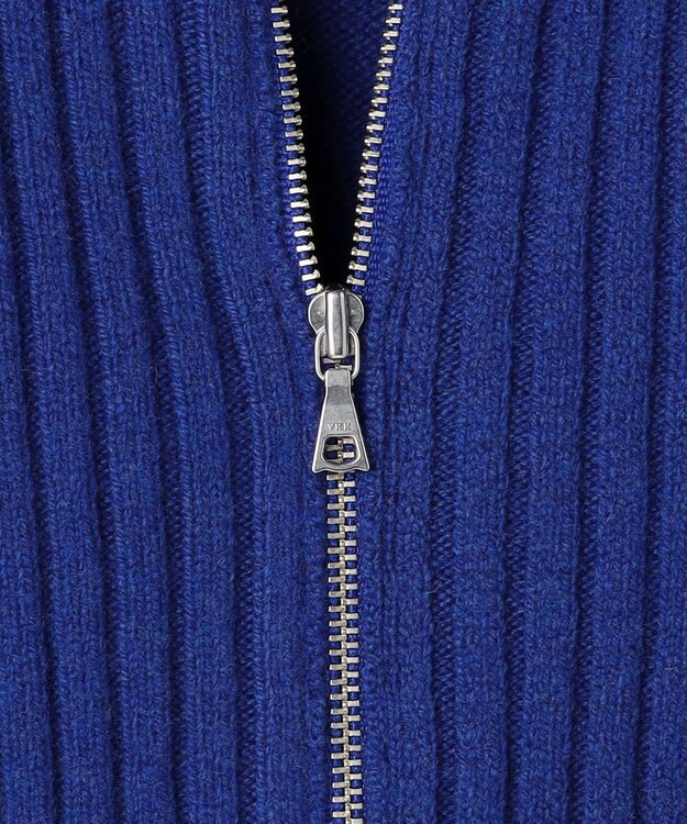 J.PRESS YORK STREET 【UNISEX】:ウールカシミヤ ハーフジップニット ブルー系