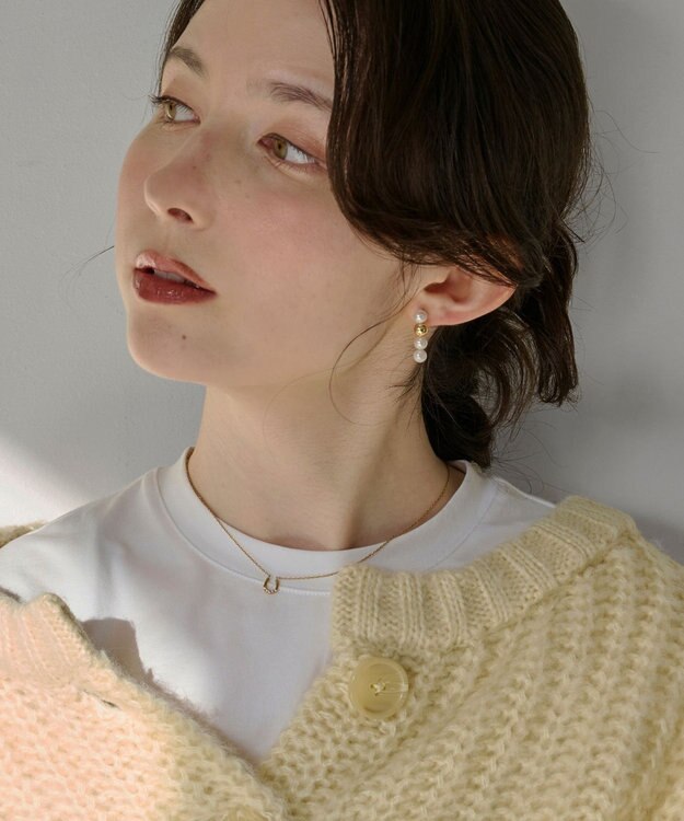 Phoebe 【金属アレルギー対応】ミックスドットピアス　ゴールド/ニッケルフリー/パール ゴールド