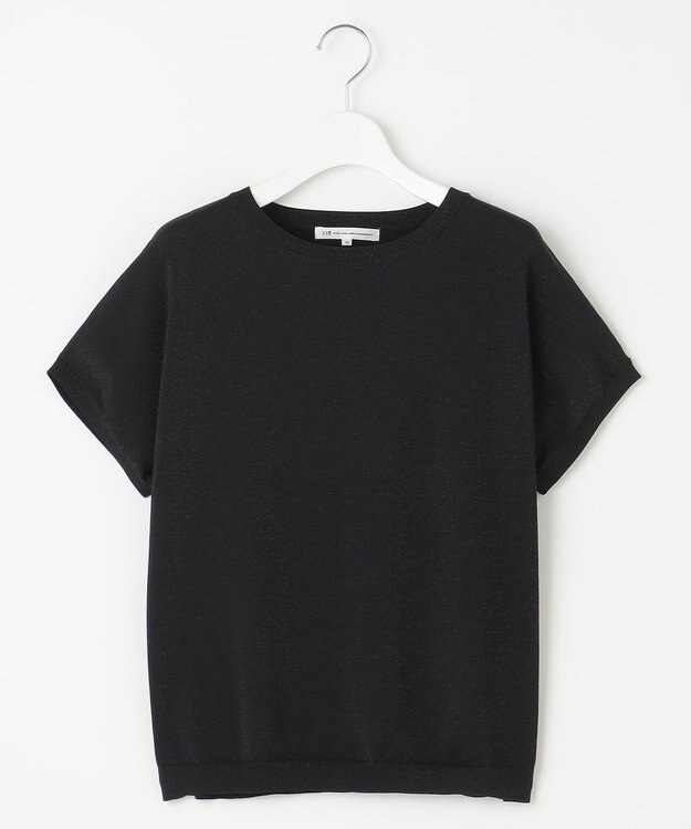 23区 【洗える】レーヨンポリエステルストレッチ プルオーバー ラメニット ブラック系