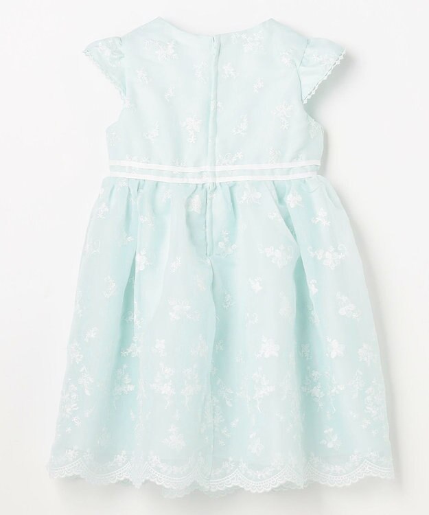 ANY KIDS 総刺繍 花柄ワンピース ミント