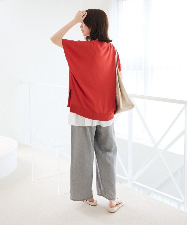 Green Parks フレンチスリーブカーディガン Red