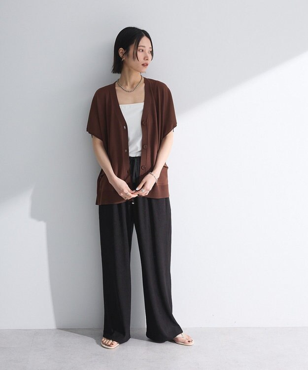 Green Parks フレンチスリーブカーディガン Brown