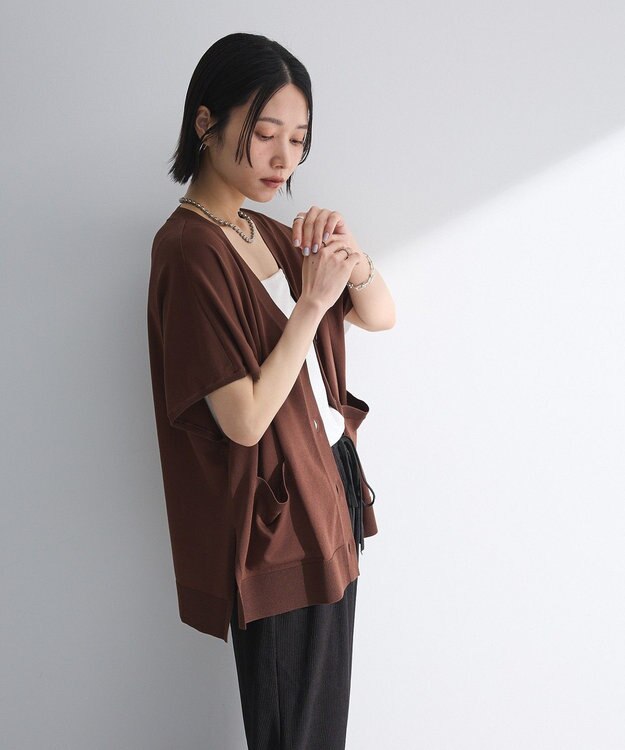 Green Parks フレンチスリーブカーディガン Brown