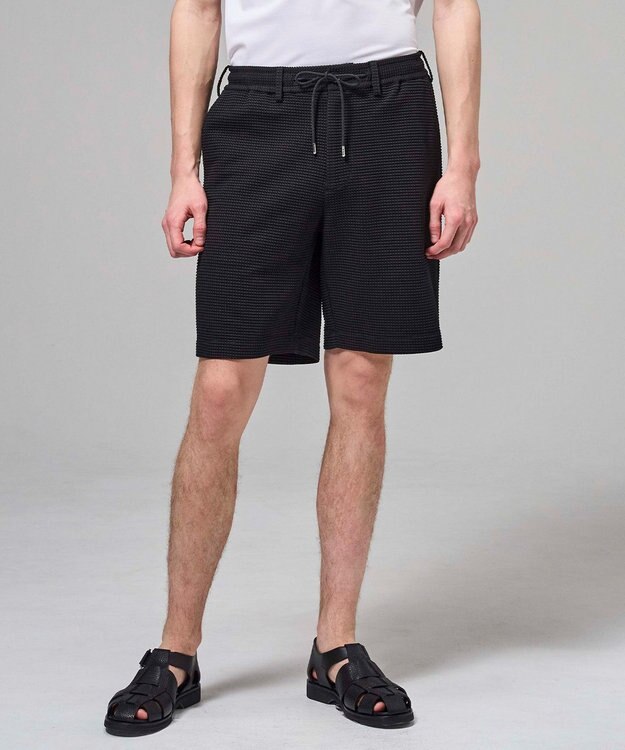 JOSEPH HOMME 【オリジナル素材】 ライトタックジャージー ドロスト付ショートパンツ / BERMUDA ブラック系