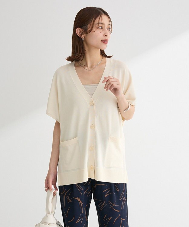 Green Parks フレンチスリーブカーディガン Ivory