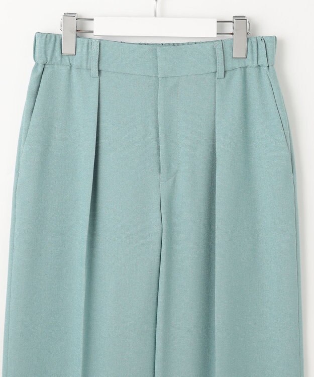 自由区 【カタログ掲載・ご好評につき新色追加・セットアップ対応】リネンライクシンセティックワイドストレート パンツ ライトブルー