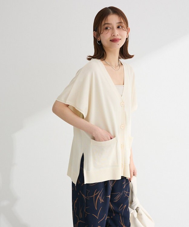 Green Parks フレンチスリーブカーディガン Ivory