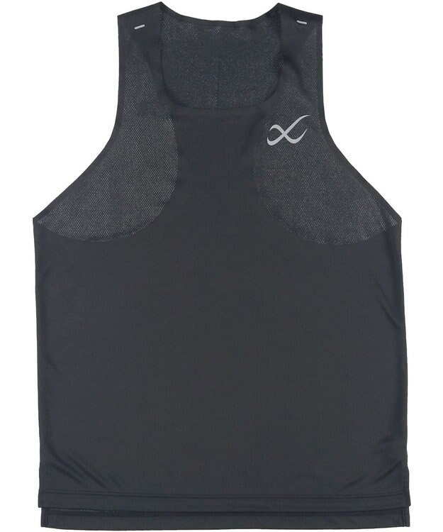 CW-X 【MEN】 CW-X トップス 【薄軽ランニングシャツ】 ノースリーブ タンクトップ スクエアネック 吸汗速乾性(本体) メンズ DLO180 /ワコール ブラック