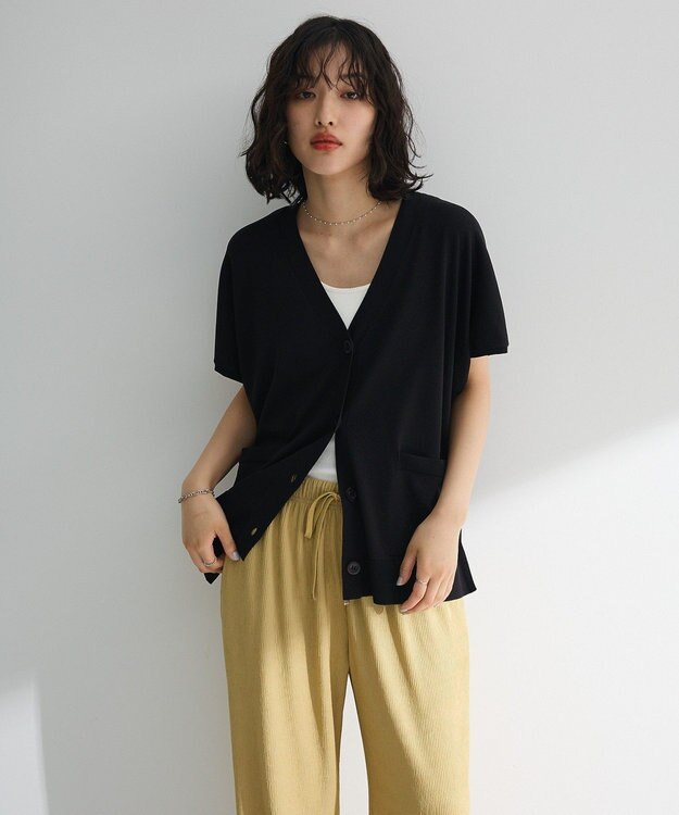 Green Parks フレンチスリーブカーディガン Black