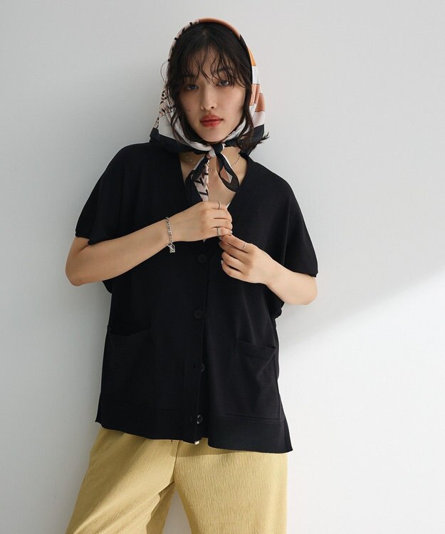 Green Parks フレンチスリーブカーディガン Black