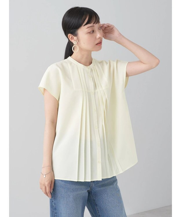 earth music&ecology タックデザインブラウス Yellow