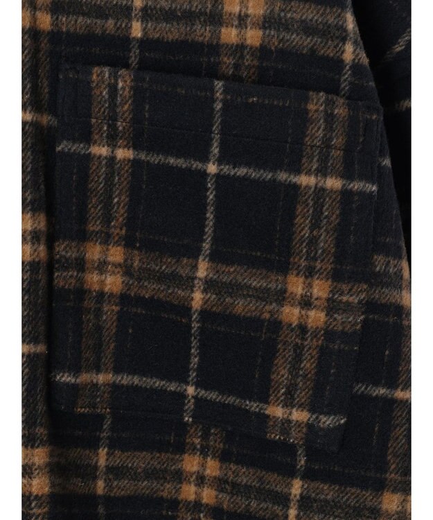 Green Parks ・ＥＬＥＮＣＡＲＥ　ＤＵＥ　シャギーチェックショートシャツ Navy