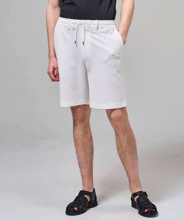 JOSEPH HOMME 【オリジナル素材】 ライトタックジャージー ドロスト付ショートパンツ / BERMUDA ホワイト系