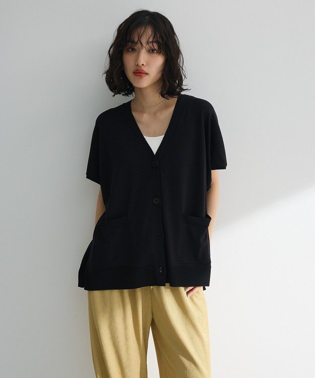 Green Parks フレンチスリーブカーディガン Black