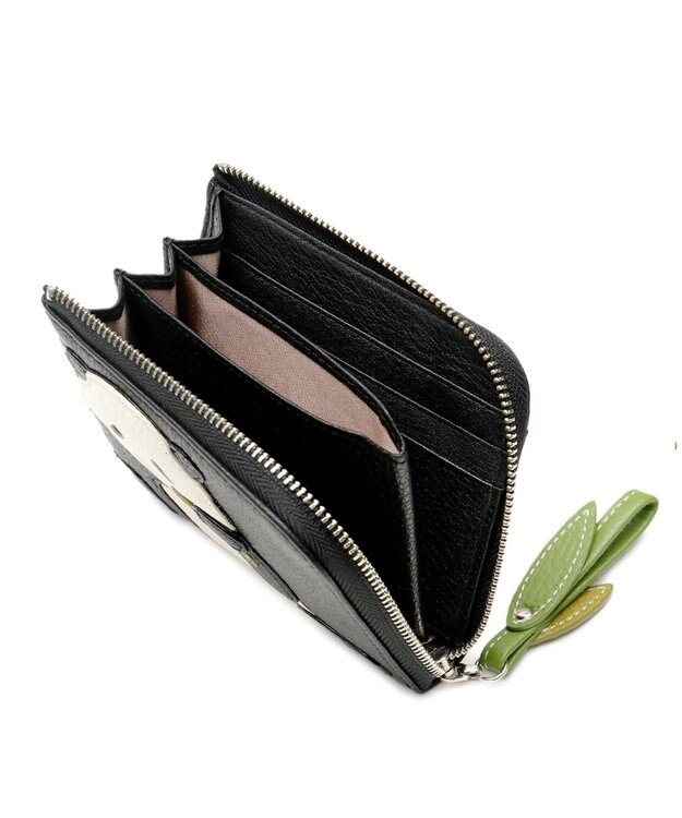 IBIZA アニマーダ　牛革　L字ファスナー財布（パンダ） 黒