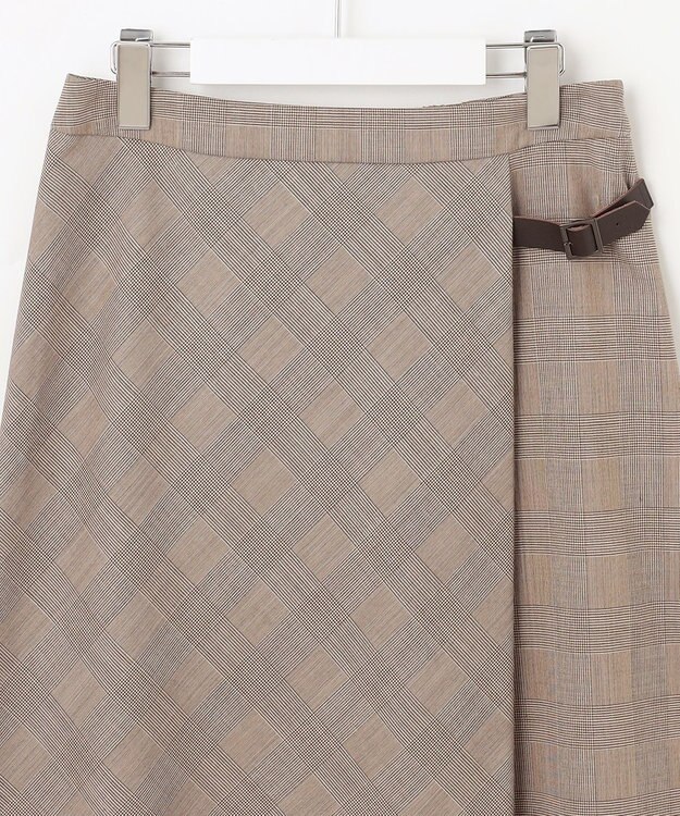 J.PRESS LADIES T/R/Wグレンチェック スカート ブラウン系3