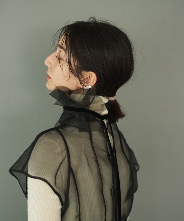 #Newans オリガミデザインベルト ブラック(オーガンジー)