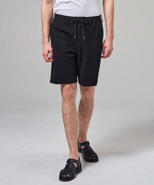 JOSEPH HOMME 【オリジナル素材】 ライトタックジャージー ドロスト付ショートパンツ / BERMUDA ブラック系