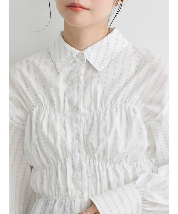 earth music&ecology ビスチェライクシャーリングシャツ（ストライプ） Stripe