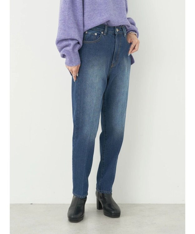 earth music&ecology センタープレスデニムパンツ Indigo