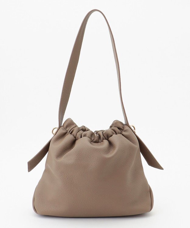 組曲 ギャザーワンショルダーハンドバッグ モカ系