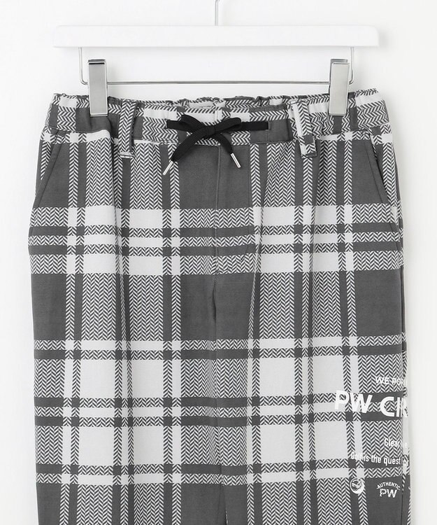 PW CIRCULUS 【MEN】チェック柄 スエードライクテーパードパンツ グレー系5