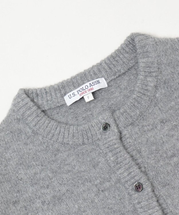 WEGO 【WEB限定/25年秋冬新作】別注USPOLO微起毛カーデ グレー