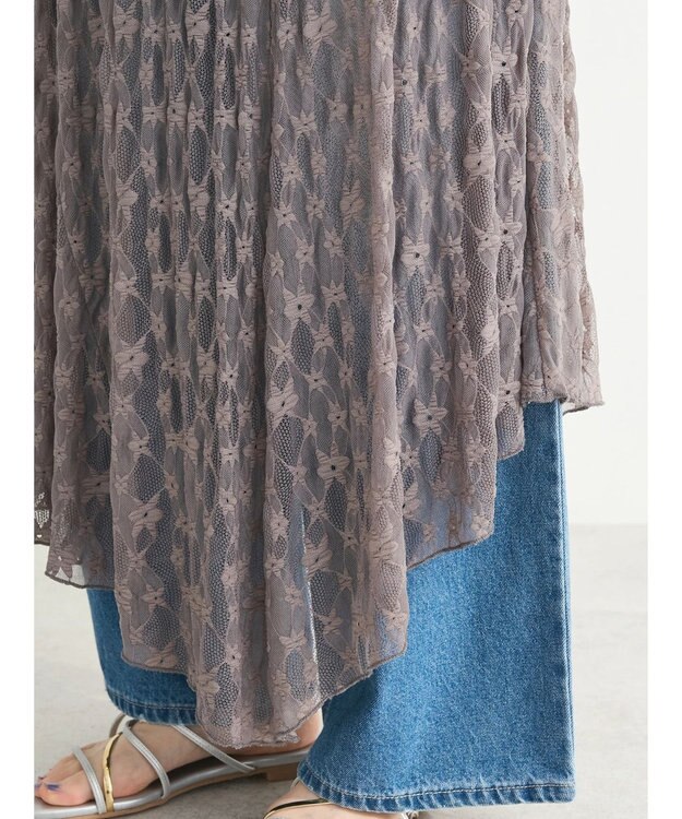 Green Parks ・ＥＬＥＮＣＡＲＥ　ＤＵＥ　レースアシンメトリースカート Charcoal Gray