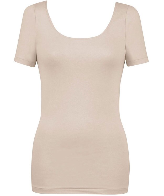 Wing あったかインナー オーガニックコットン混 やわらかくやさしい肌ざわり 【綿の贅沢オーガニック】 綿混 保温性 3分袖 半袖 秋 冬 EL4331 ウイング／ワコール ベージュ