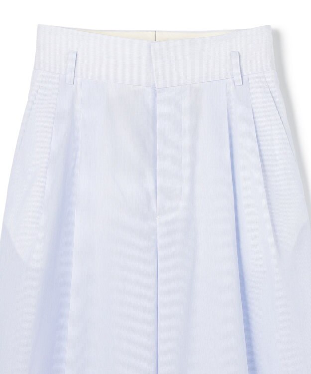 uncrave コットンクロスストライプ ワイドトラウザー サックスストライプ