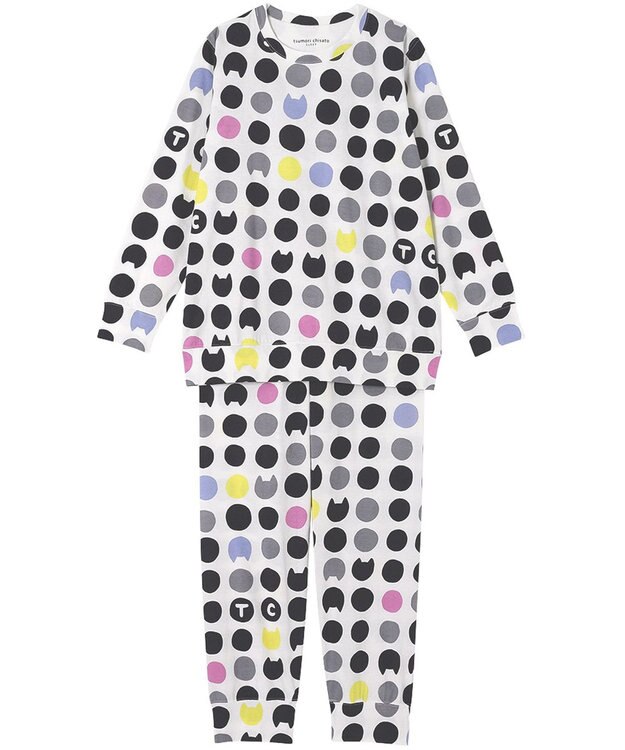 tsumori chisato SLEEP ツモリチサト パジャマ 長袖 長ズボン ルームウェア 綿100%(本体) 天竺素材 薄手 上下セット かぶりタイプ tsumori chisato SLEEP UDX554 /ワコール アイボリー