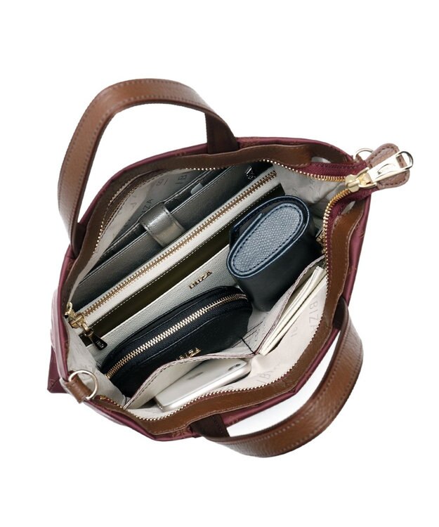 IBIZA ロゴナイロン　2WAYバッグ バーガンディ