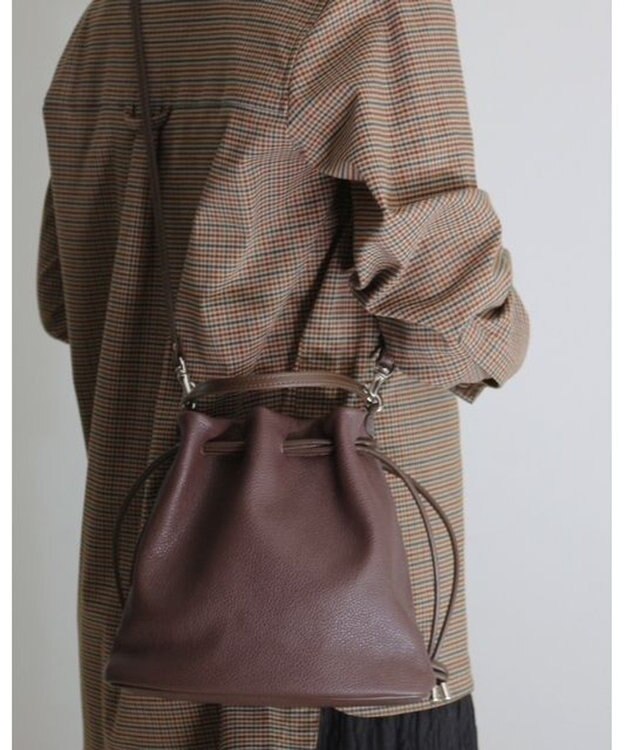 MORROW by thank JABA W COW LEATHER ハンドバッグ ダークブラウン