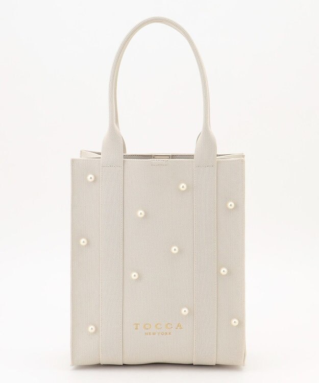 TOCCA 【大人百花掲載】【A4サイズ対応】RHYTHM OF PEARL KNITBAG ニットバッグ アイボリー系