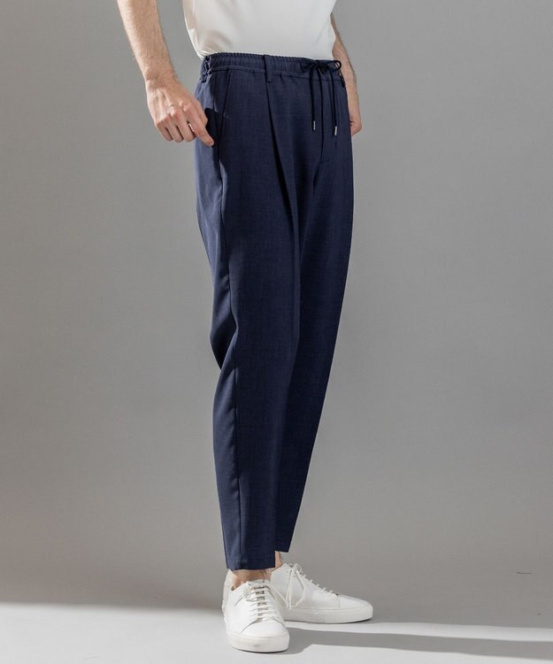 JOSEPH HOMME 【新柄】テクノボイルストレッチ ドロスト付きワイドテーパードパンツ / TEDDY CONVERTIBLE ネイビー系