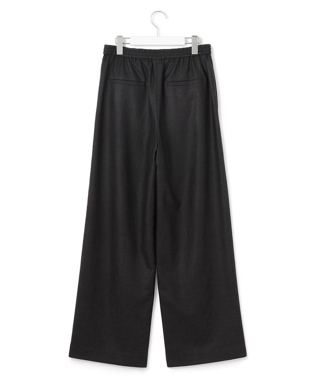 23区 S 【洗える】トリアセスラブストレッチ ワイド パンツ ブラック系