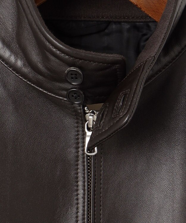 J.PRESS MEN ナッパレザー ゴルフジャケット ダークブラウン系