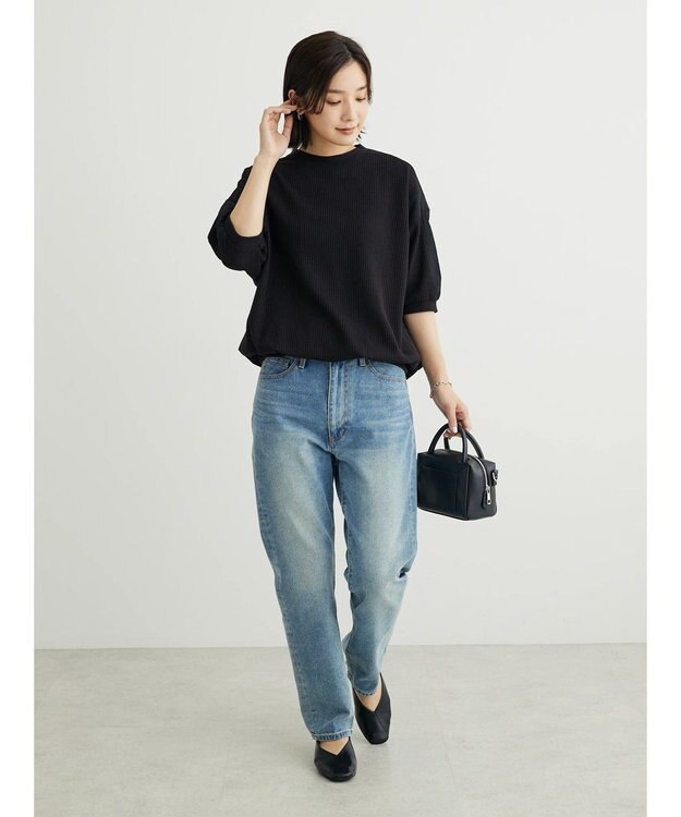 Green Parks ワッフル布帛ドッキングプルオーバー２ Black