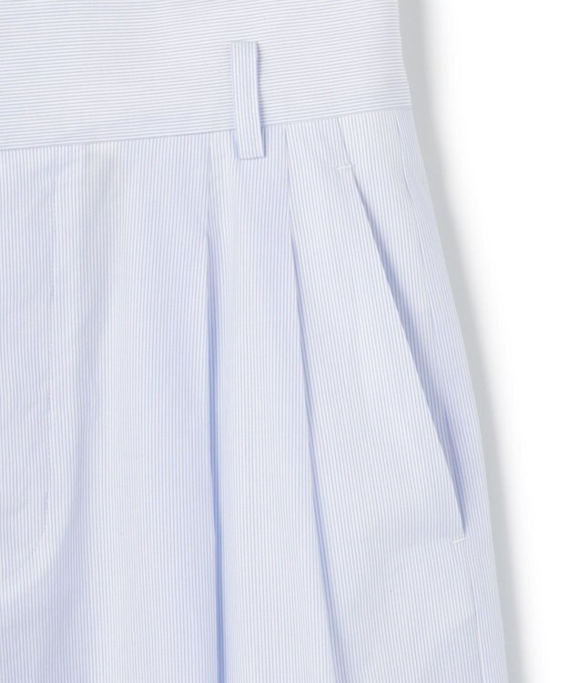 uncrave コットンクロスストライプ ワイドトラウザー サックスストライプ