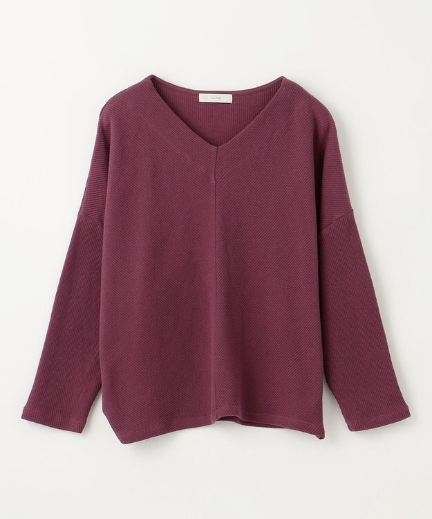 ANY 【洗濯機可能】Vネックニットソー ボルドー