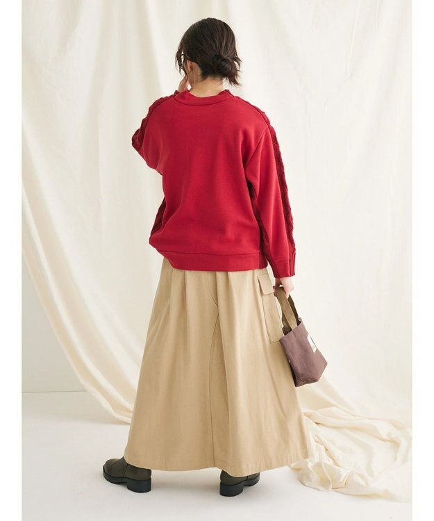 CRAFT STANDARD BOUTIQUE ケーブルニットドッキングスウェット Red